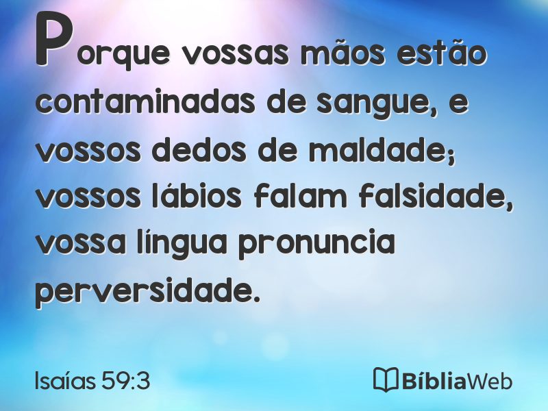 Isaías 59:3 em imagem para compartilhar
