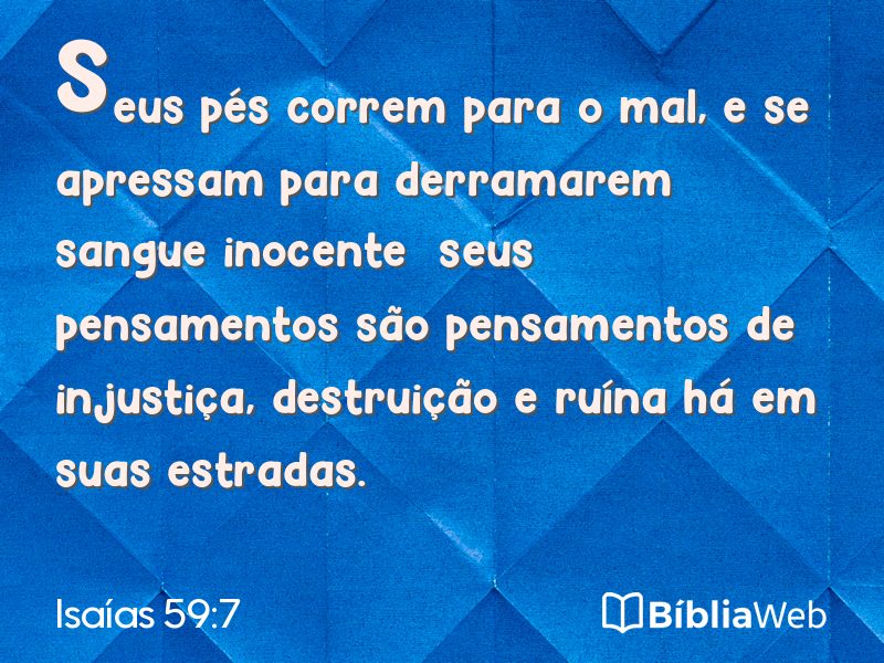 Isaías 59:7 em imagem para compartilhar
