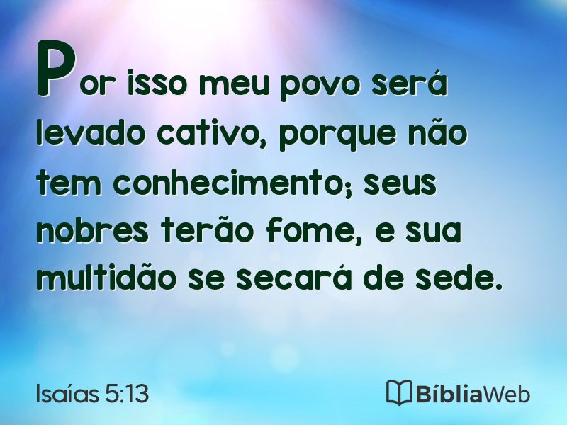 Isaías 5:13 em imagem para compartilhar