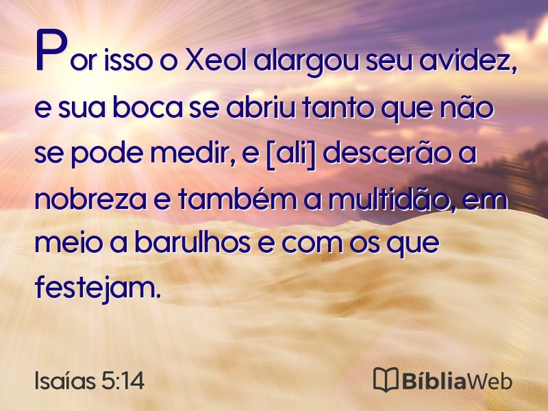 Isaías 5:14 em imagem para compartilhar