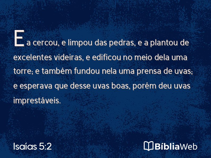 Isaías 5:2 em imagem para compartilhar
