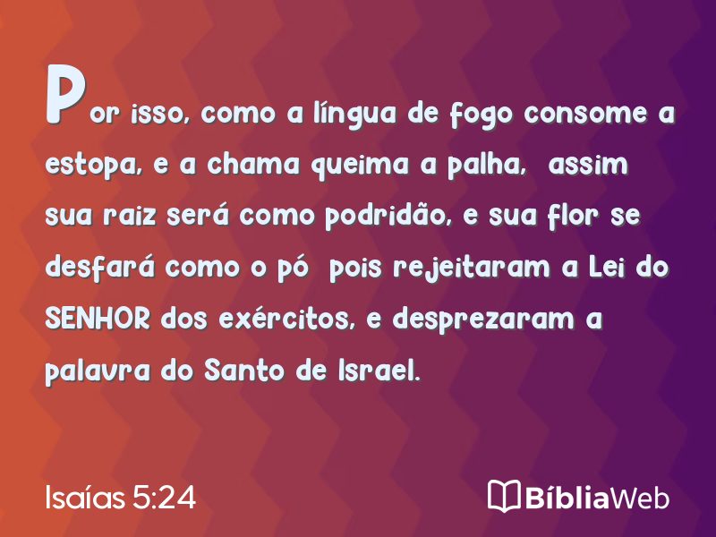 Isaías 5:24 em imagem para compartilhar