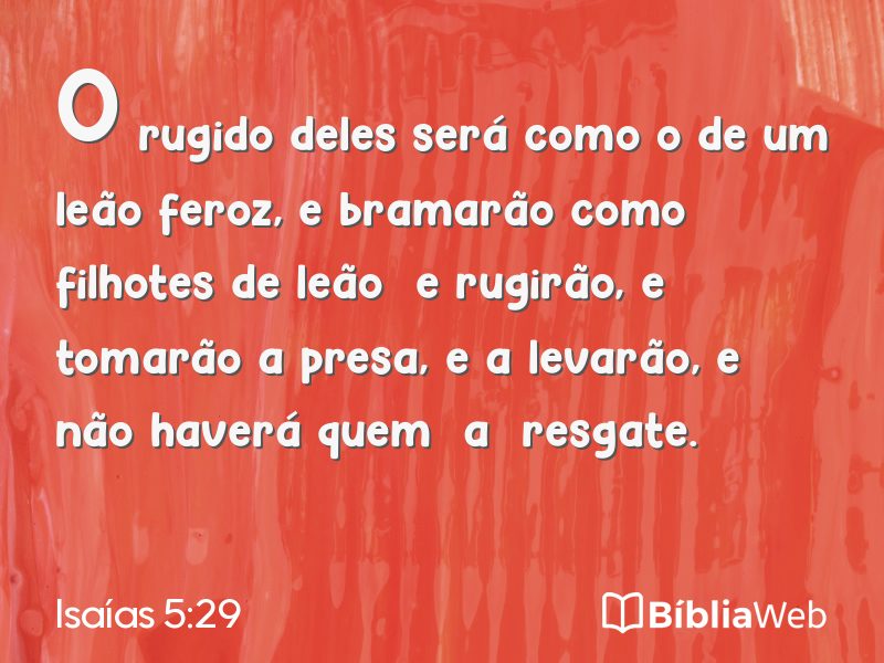 Isaías 5:29 em imagem para compartilhar