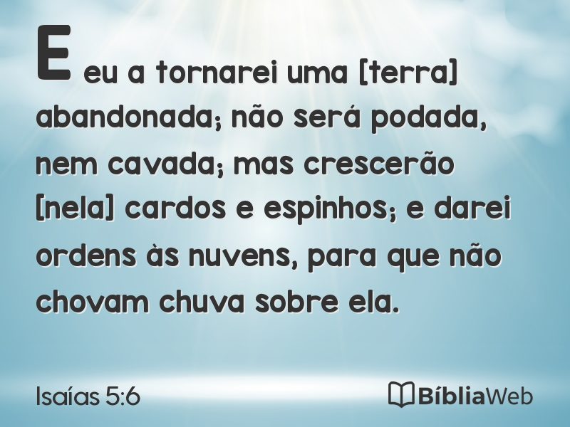 Isaías 5:6 em imagem para compartilhar