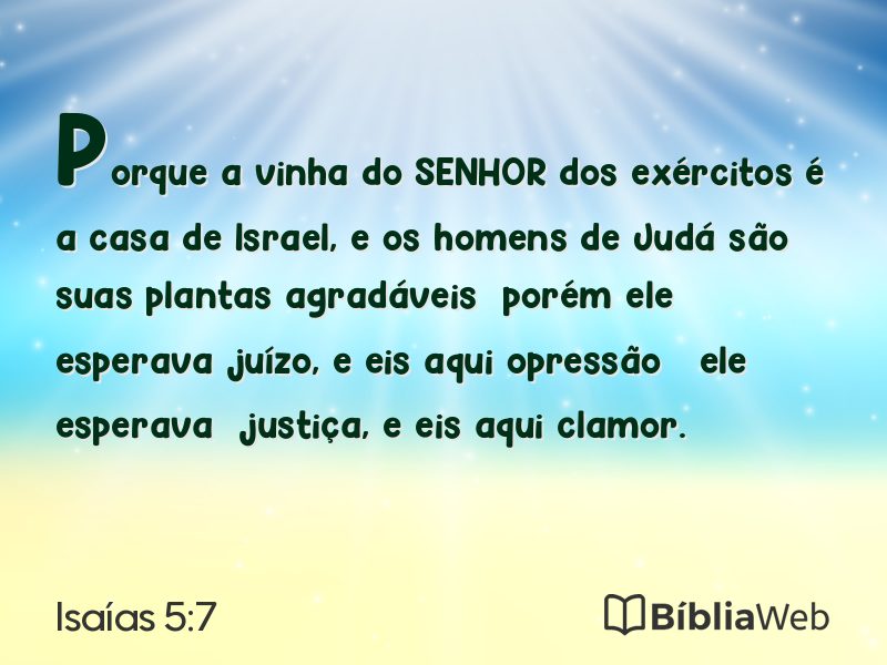 Isaías 5:7 em imagem para compartilhar