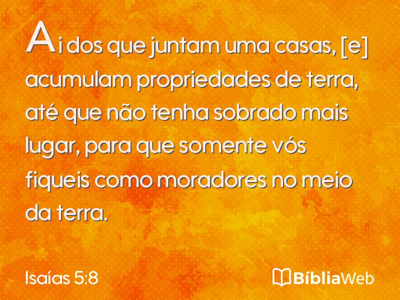 Isaías 5:8 em imagem para compartilhar