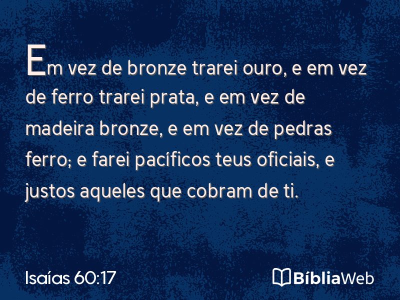 Isaías 60:17 em imagem para compartilhar
