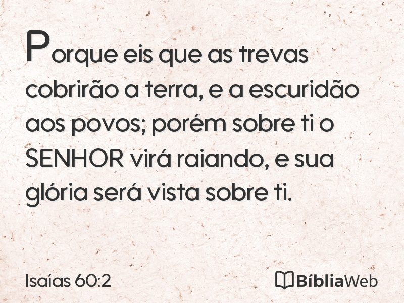 Isaías 60:2 em imagem para compartilhar
