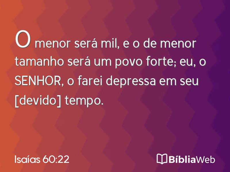 Isaías 60:22 em imagem para compartilhar
