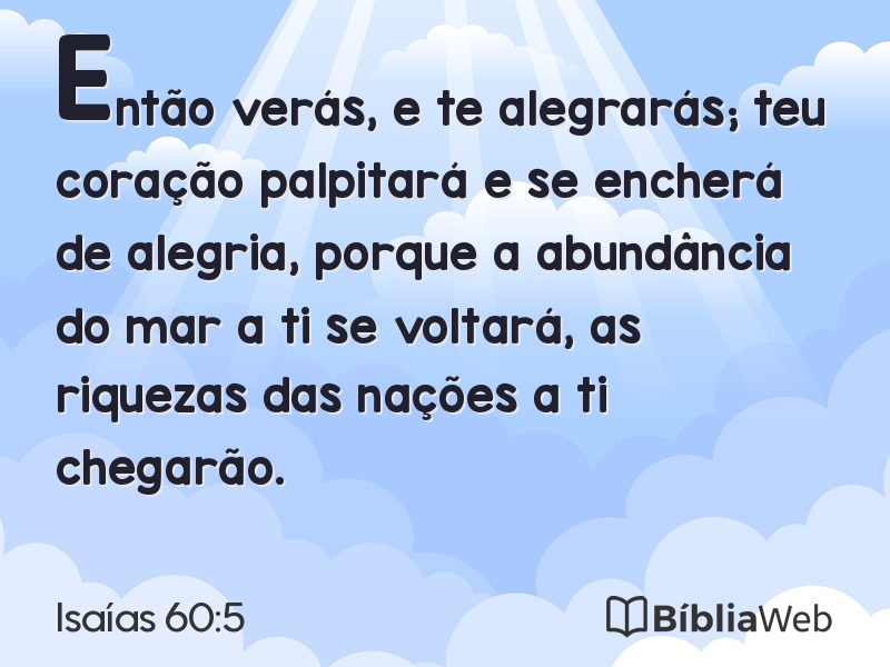 Isaías 60:5 em imagem para compartilhar