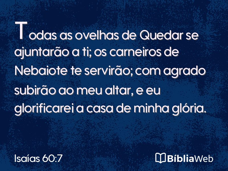 Isaías 60:7 em imagem para compartilhar