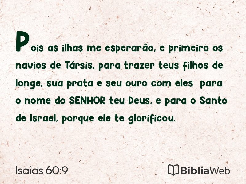 Isaías 60:9 em imagem para compartilhar