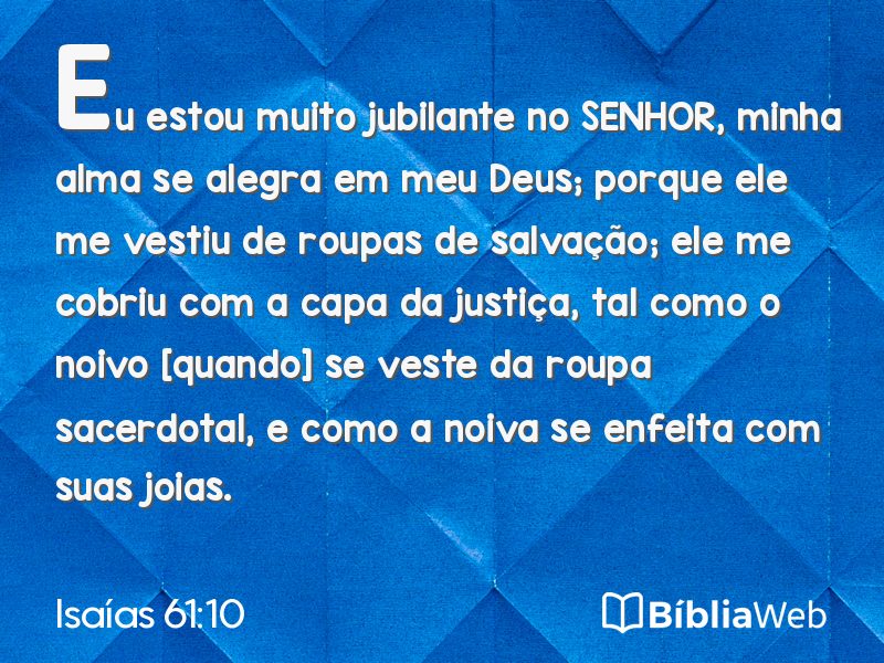 Isaías 61:10 em imagem para compartilhar