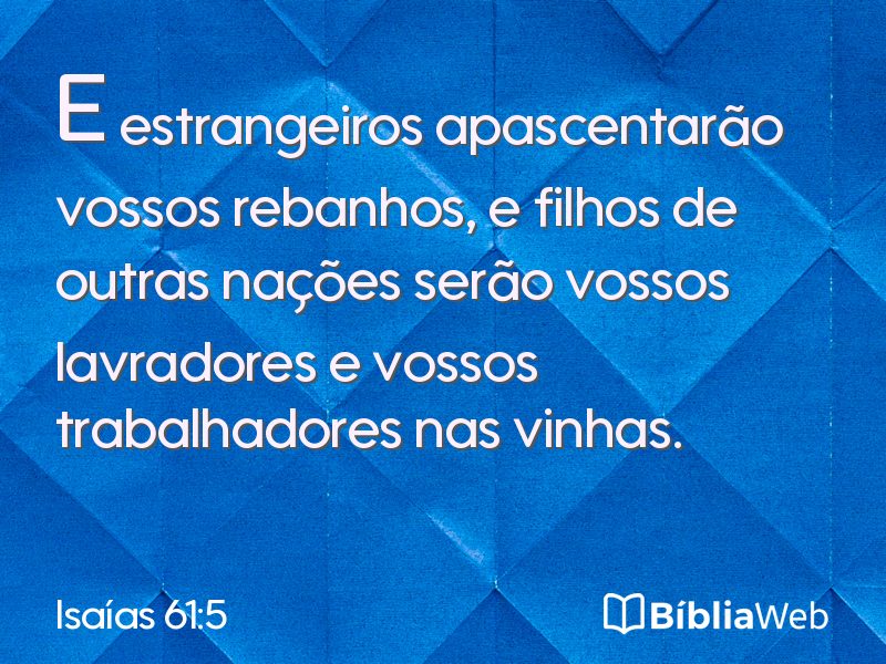 Isaías 61:5 em imagem para compartilhar