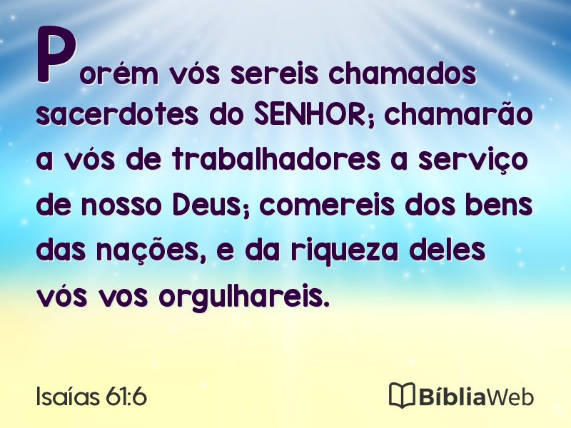 Isaías 61:6 em imagem para compartilhar