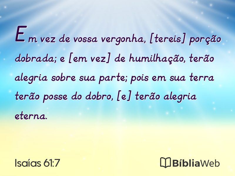 Isaías 61:7 em imagem para compartilhar