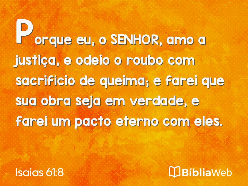 Isaías 61:8 em imagem para compartilhar