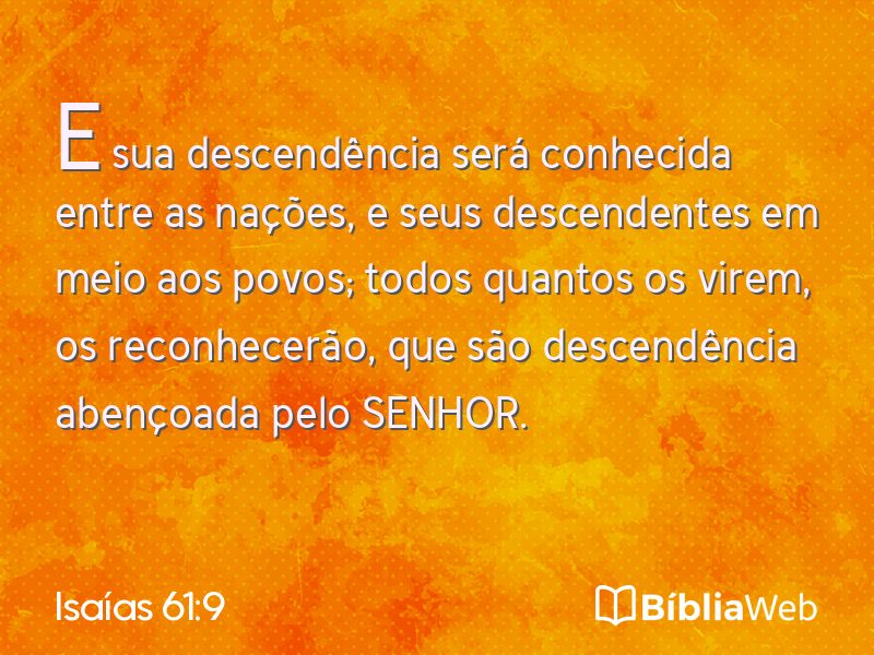 Isaías 61:9 em imagem para compartilhar