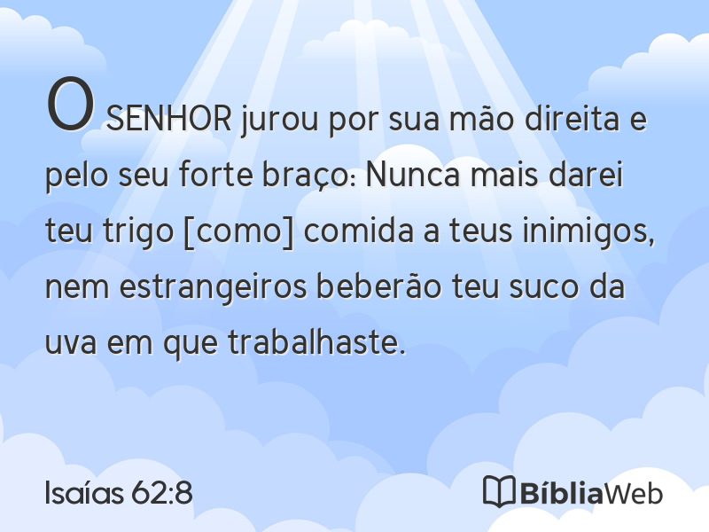 Isaías 62:8 em imagem para compartilhar