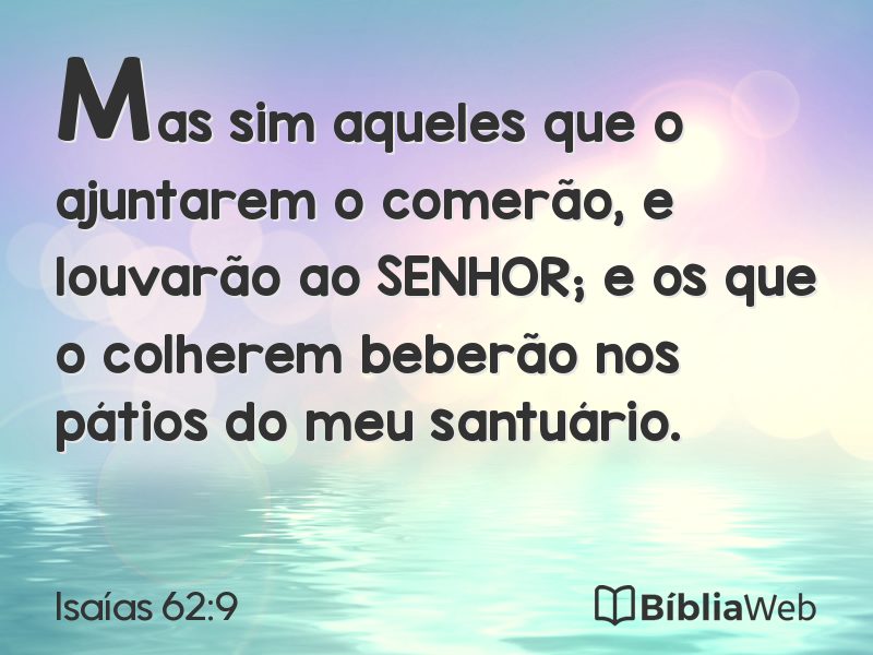 Isaías 62:9 em imagem para compartilhar