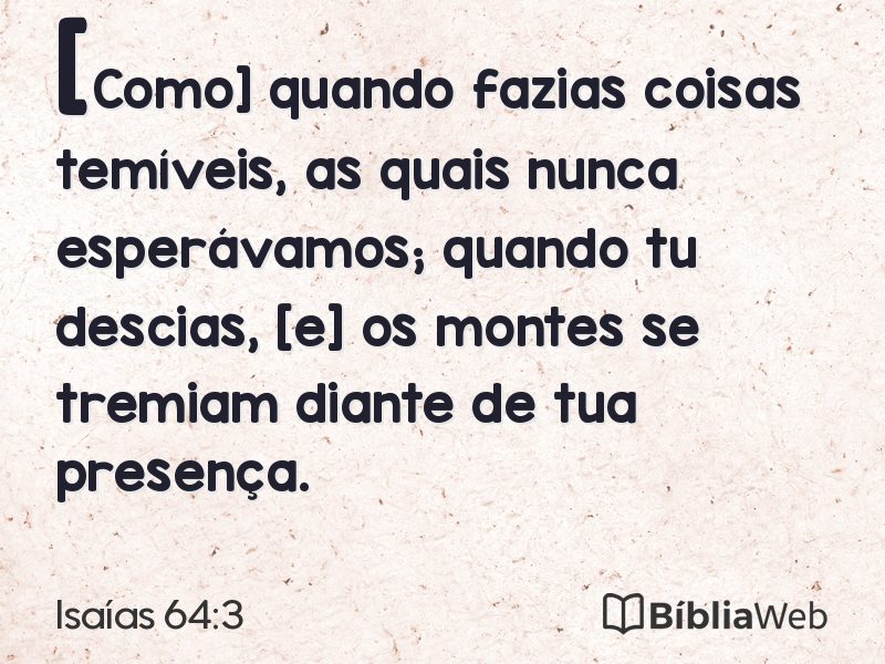 Isaías 64:3 em imagem para compartilhar