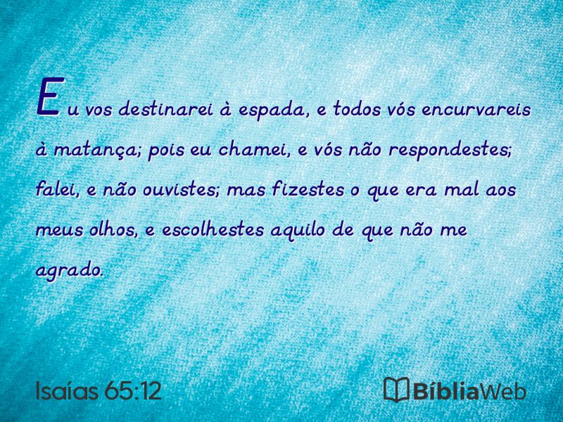 Isaías 65:12 em imagem para compartilhar