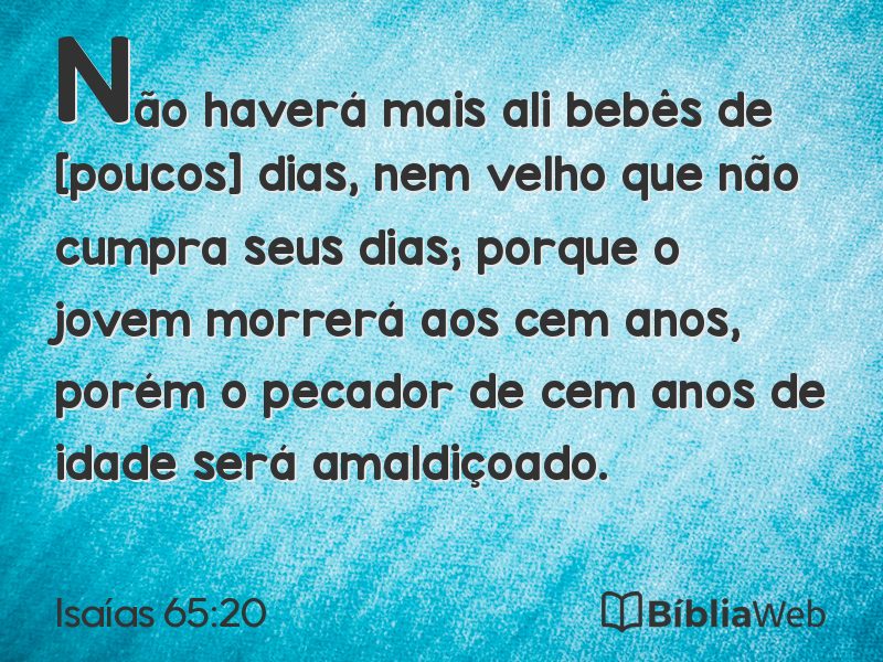 Isaías 65:20 em imagem para compartilhar