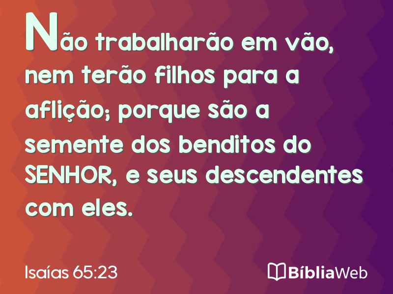 Isaías 65:23 em imagem para compartilhar