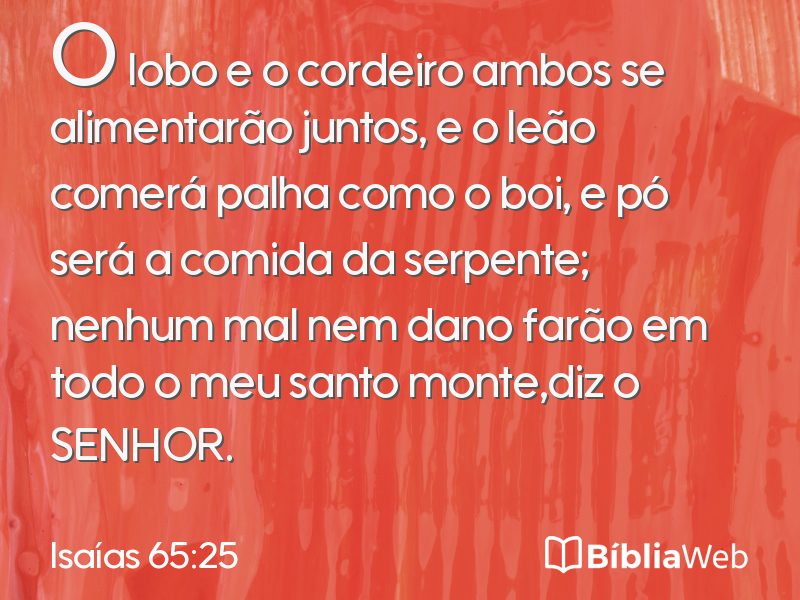 Isaías 65:25 em imagem para compartilhar