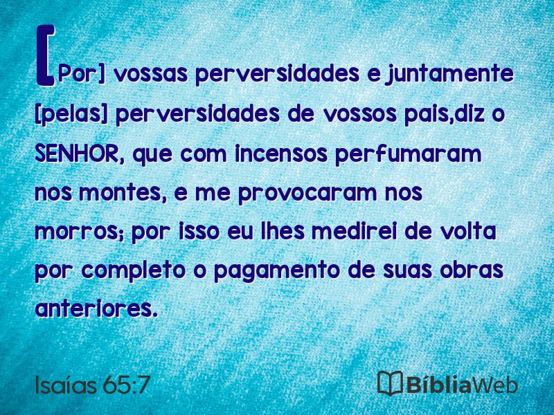 Isaías 65:7 em imagem para compartilhar