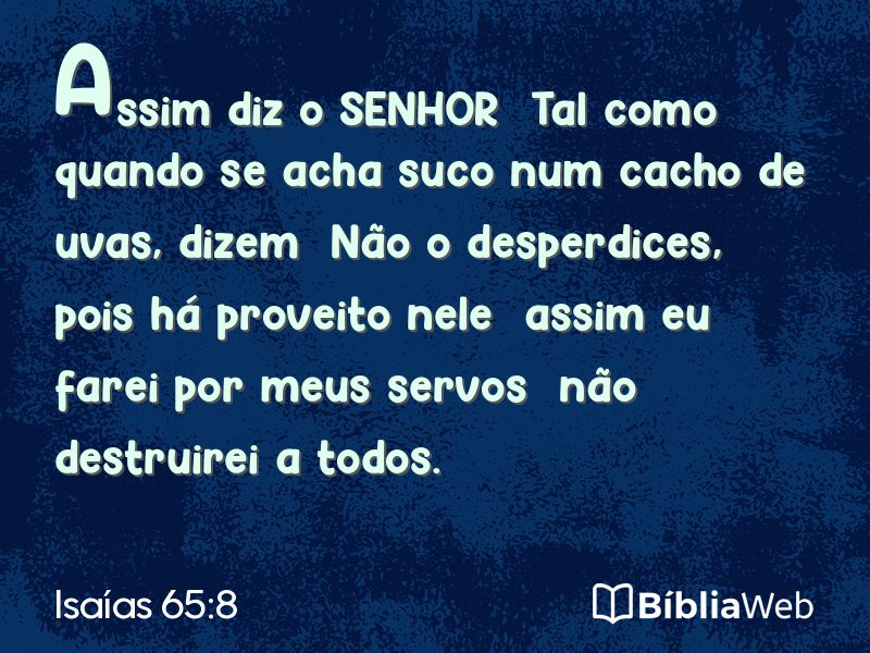 Isaías 65:8 em imagem para compartilhar