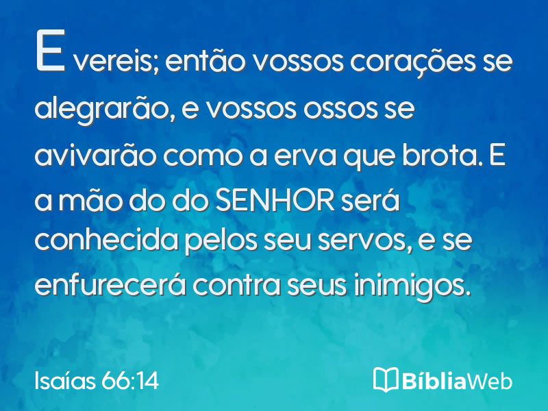 Isaías 66:14 em imagem para compartilhar