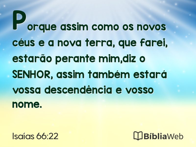 Isaías 66:22 em imagem para compartilhar