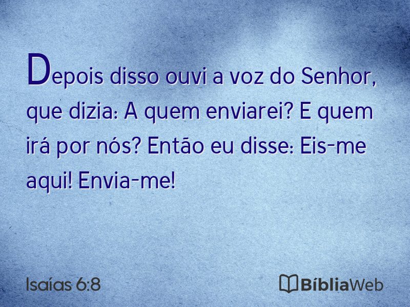 Isaías 6:8 em imagem para compartilhar