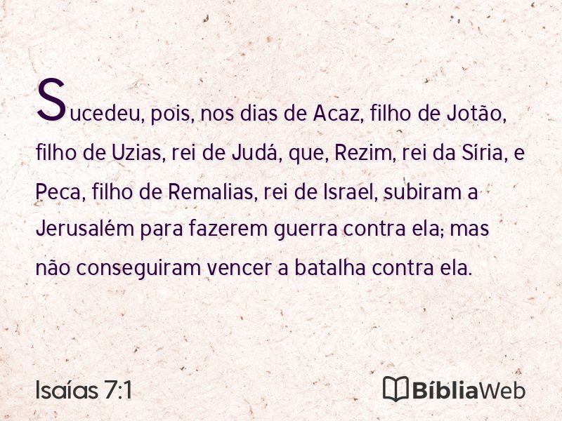 Isaías 7:1 em imagem para compartilhar