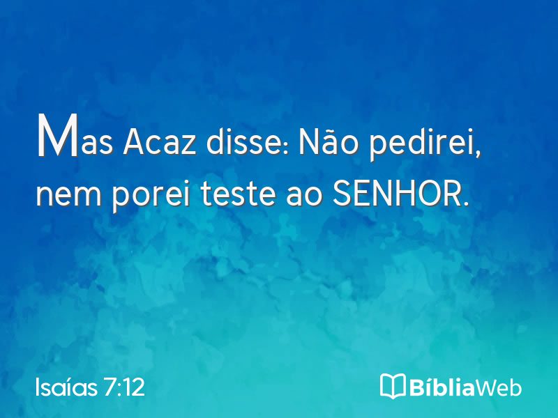 Isaías 7:12 em imagem para compartilhar