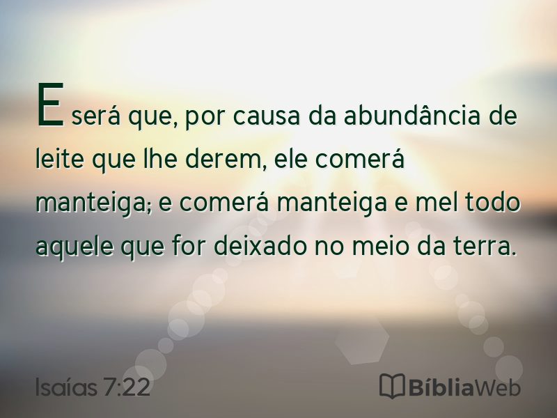 Isaías 7:22 em imagem para compartilhar