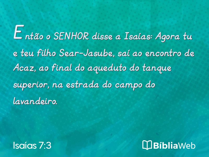 Isaías 7:3 em imagem para compartilhar