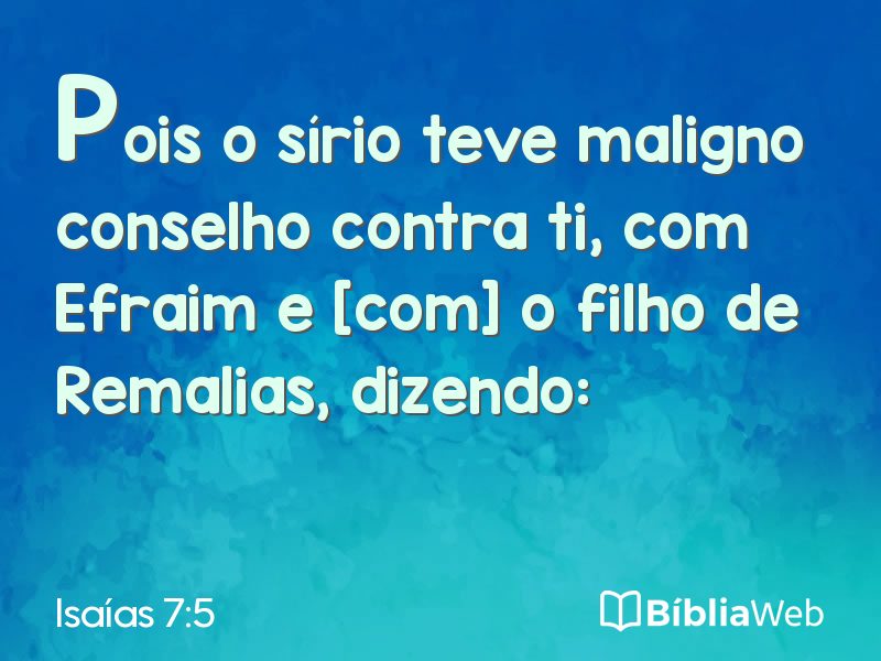 Isaías 7:5 em imagem para compartilhar