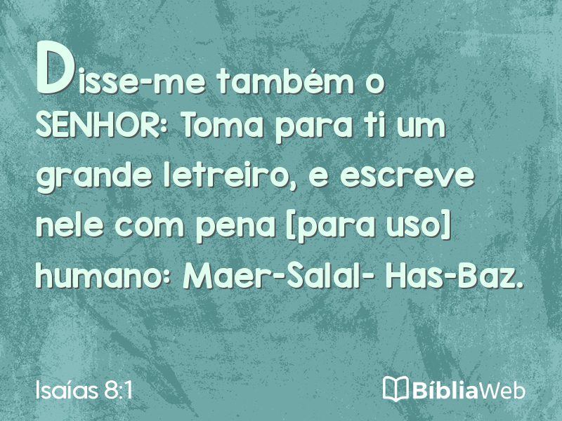 Isaías 8:1 em imagem para compartilhar