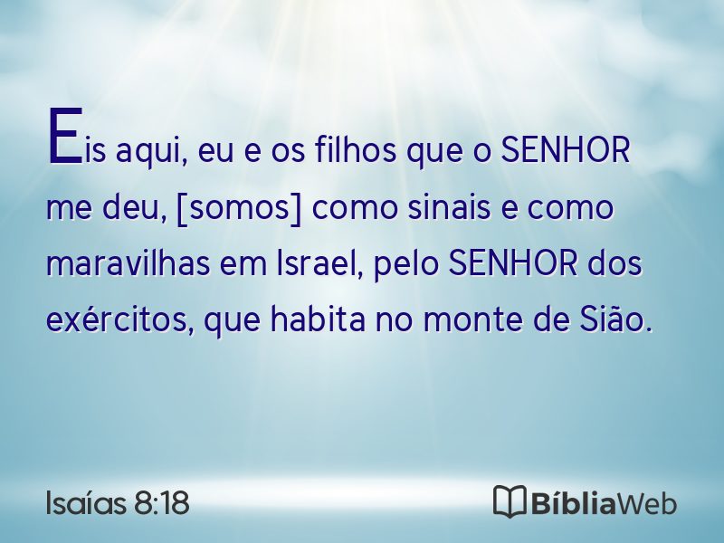 Isaías 8:18 em imagem para compartilhar