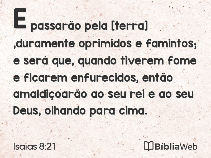 Isaías 8:21 em imagem para compartilhar