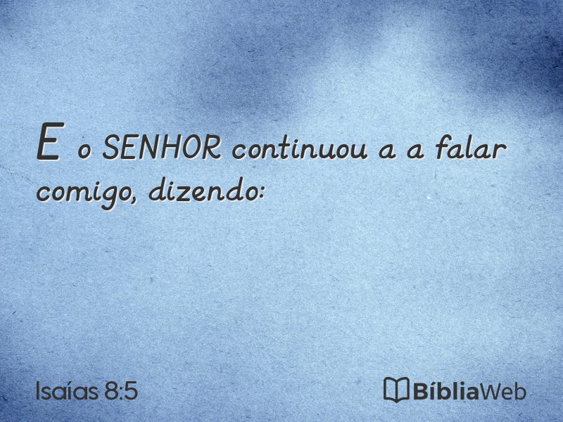Isaías 8:5 em imagem para compartilhar