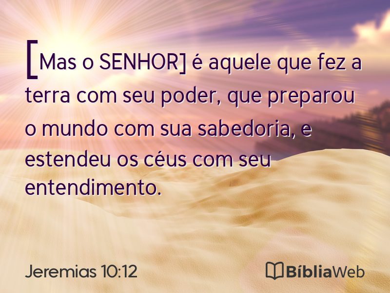 Jeremias 10:12 em imagem para compartilhar