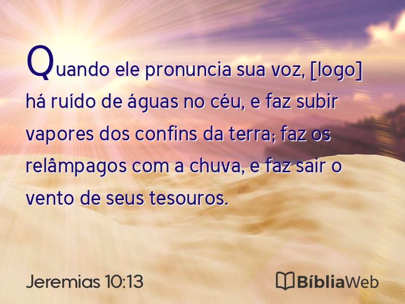 Jeremias 10:13 em imagem para compartilhar