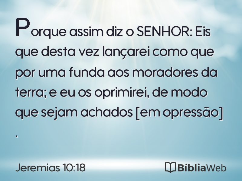 Jeremias 10:18 em imagem para compartilhar