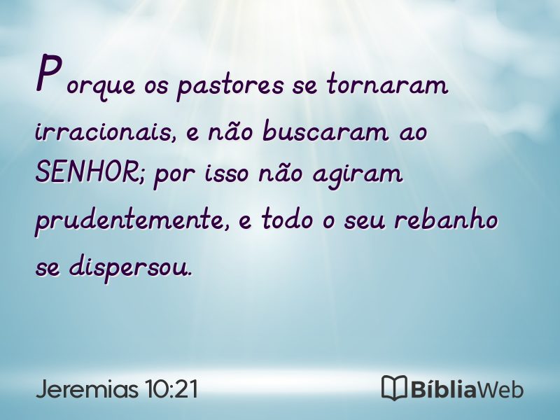 Jeremias 10:21 em imagem para compartilhar