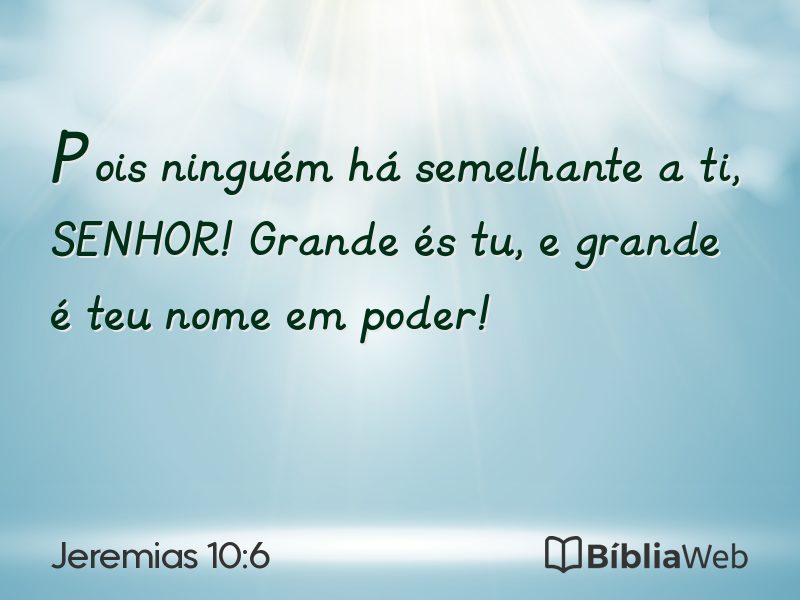 Jeremias 10:6 em imagem para compartilhar