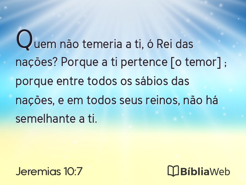 Jeremias 10:7 em imagem para compartilhar