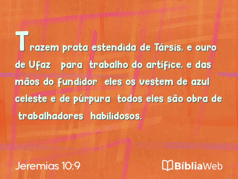 Jeremias 10:9 em imagem para compartilhar